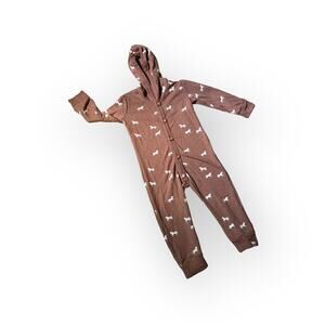 Lulu + Roo Horse Print Hoodie Romper